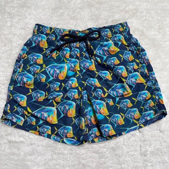Vilebrequin Men's Dark Blue Fish Pattern Trunk Shorts Size XS